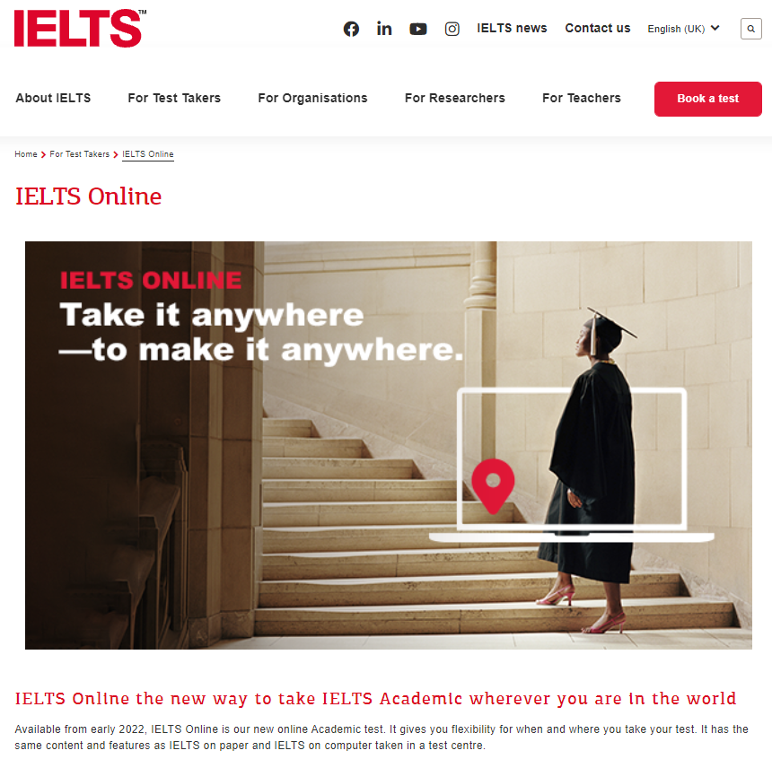 EST最新官宣，2022年初即将开放IELTS online！