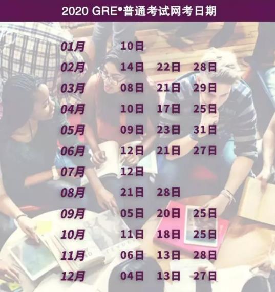 2020年GRE考试网考时间公布，10月23日开始报名！