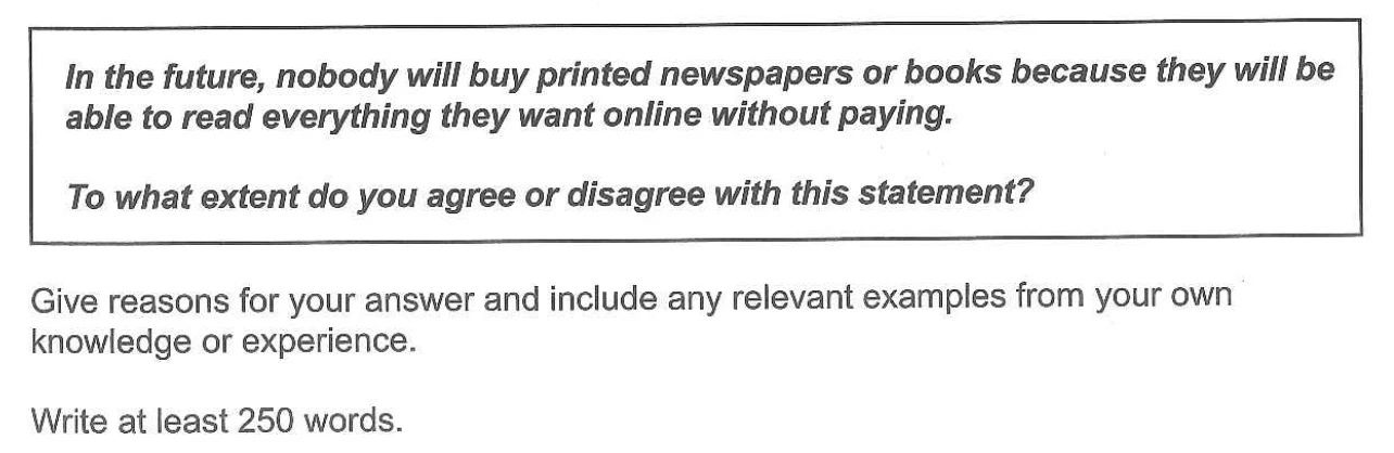 雅思大作文6分范文分析-“未来没人会买纸质报纸或书籍”