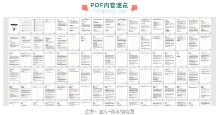 【雅思5-8月口语完整题库】+【Part1-3的高分答案】免费领取中~~~　
