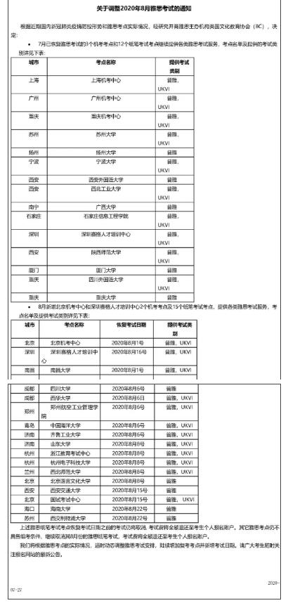 8月雅思考试最终安排官宣！新增15个考点！