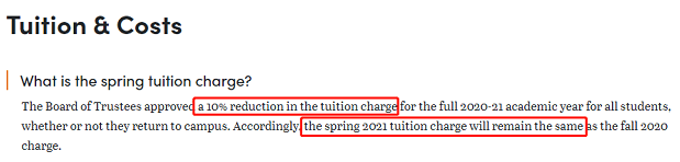2021年美国大学学费！部分美国顶尖大学继续减学费！