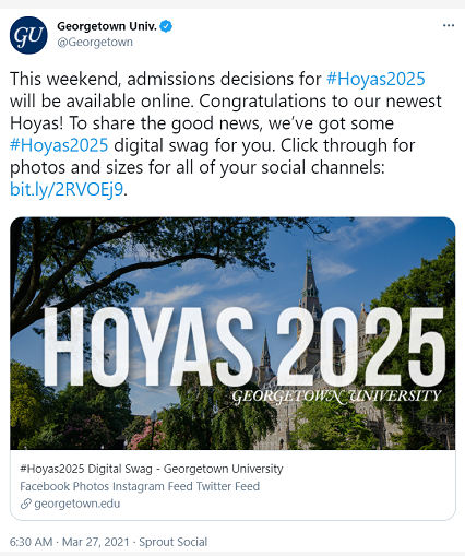 美国乔治城大学2021年RD录取放榜，中国学生录取情况统计！