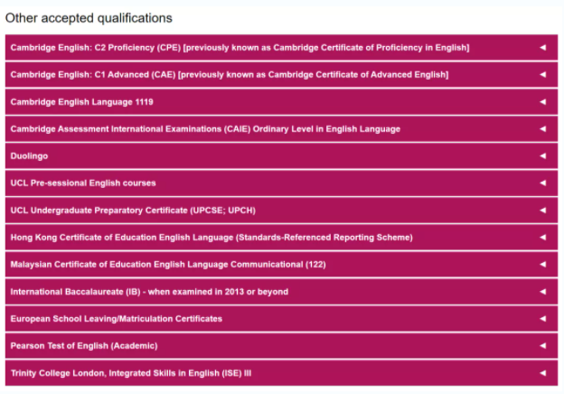 英国留学|伦敦大学学院(UCL)接受英语考试成绩有哪些？