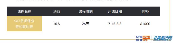 环球教育SAT名师保分签约直达班怎么样？课程内容是什么？