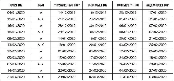 2020年雅思考试时间表及考试费用明细，详情分享！