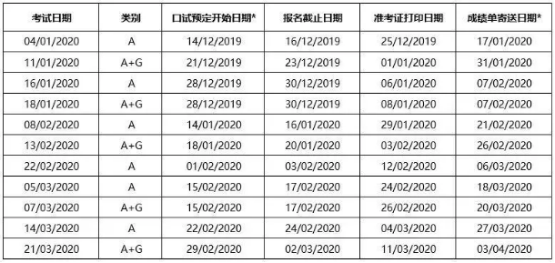 2020年雅思考试时间表及考试费用明细，详情分享！