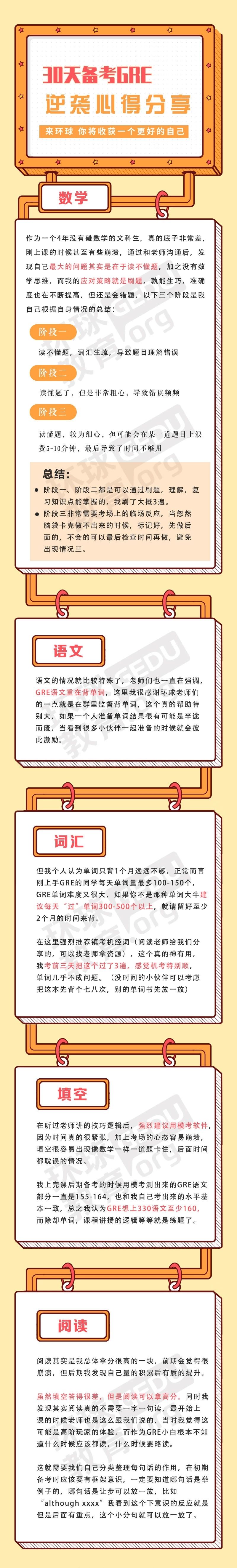 GRE备考如何在短时间内提分？环球教育GRE高分学员分享！