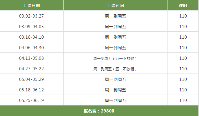 环球教育北京封闭学院雅思封闭班春季课程班型