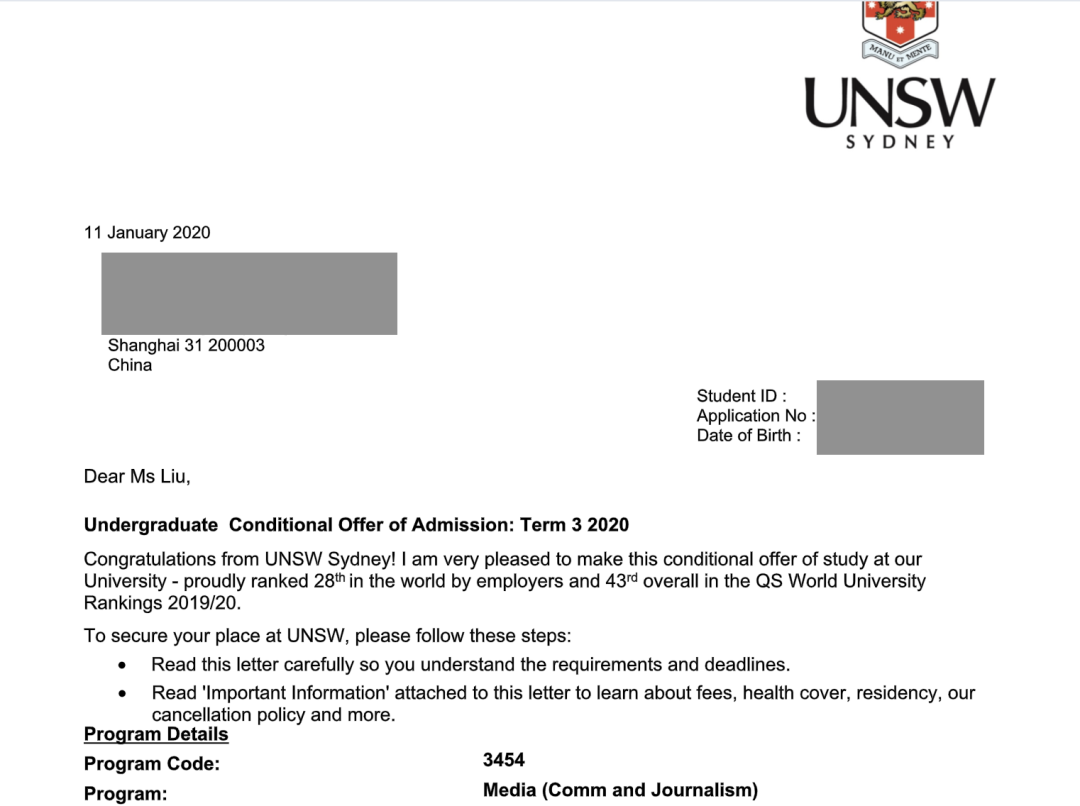 国际高中AP班转学环球OSSD课程，取得了理想大学offer！