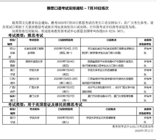 关于雅思退转考说明  雅思口语考试安排！