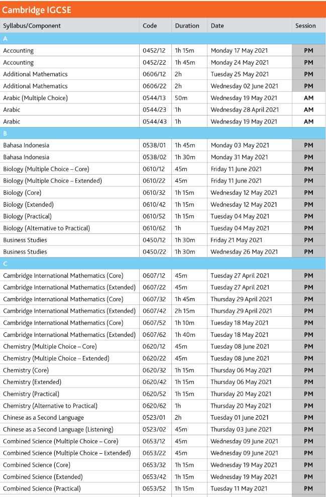 CAIE考试局|2021年夏季GCSE和Alevel大考时间表来啦！