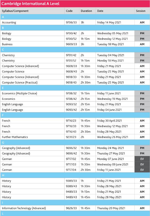 CAIE考试局|2021年夏季GCSE和Alevel大考时间表来啦！