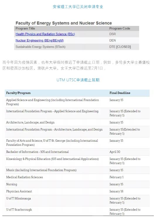 最新资讯：15号安省大学申请中心OUAC关闭，还有哪些大学和专业可以申请？