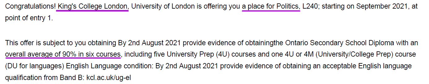 OSSD可以申请伦敦大学国王学院（KCL）吗？要求高吗？
