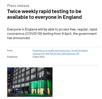 英国解封放大招：全民免费新冠检测，开始试行新冠护照！
