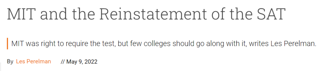 75%学生SAT满分！但MIT教授仍不满意！