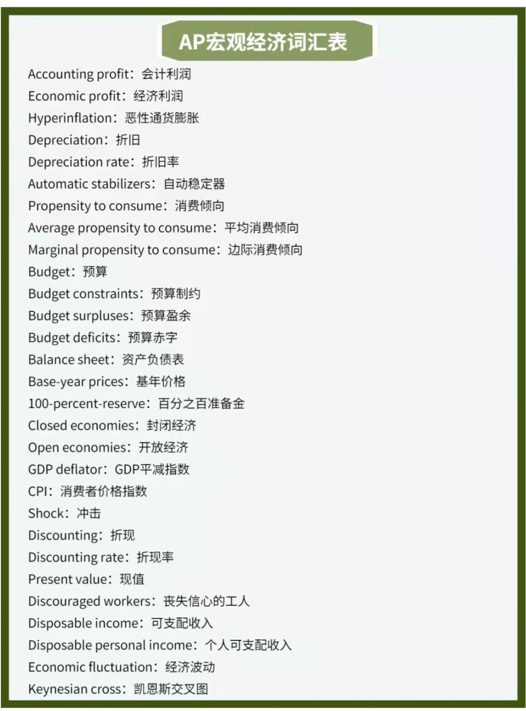 AP宏观经济学课程常见问题答疑！附AP宏观经济5分必背词汇表