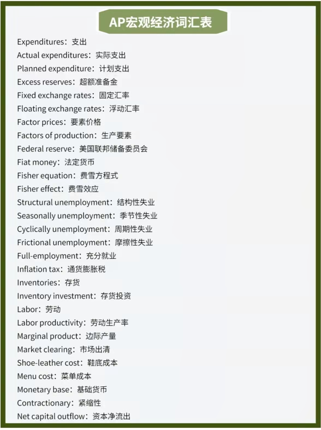 AP宏观经济学课程常见问题答疑！附AP宏观经济5分必背词汇表