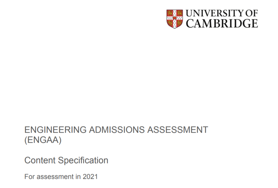 2022 Entry | 剑桥大学工程专业必备ENGAA考试