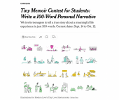 2022年纽约时报100词叙事写作报名开启！13-19岁学生均可参加！